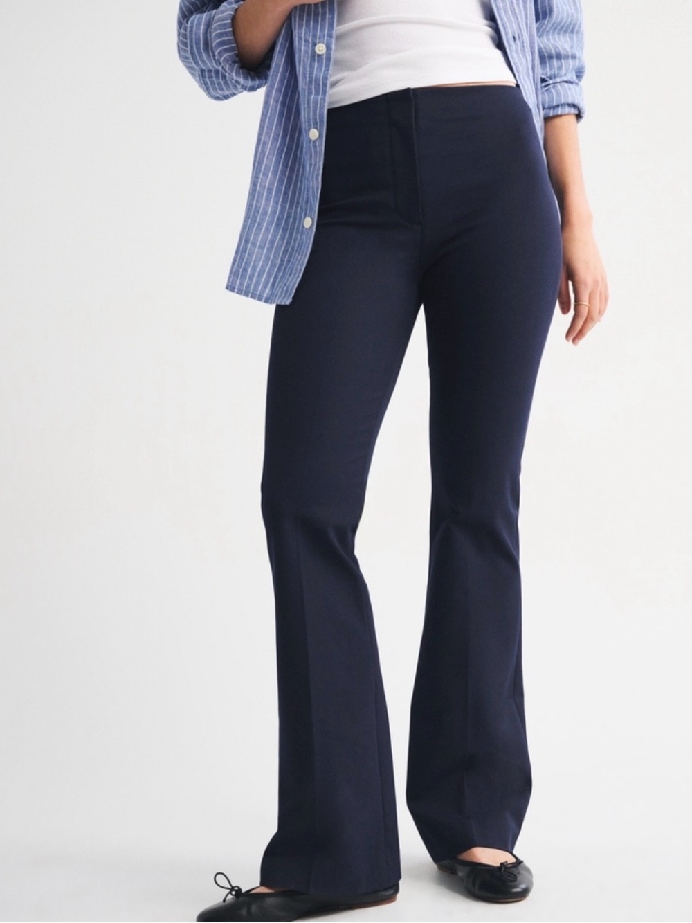 Abercrombie & Fitch Navy Flare Trousers